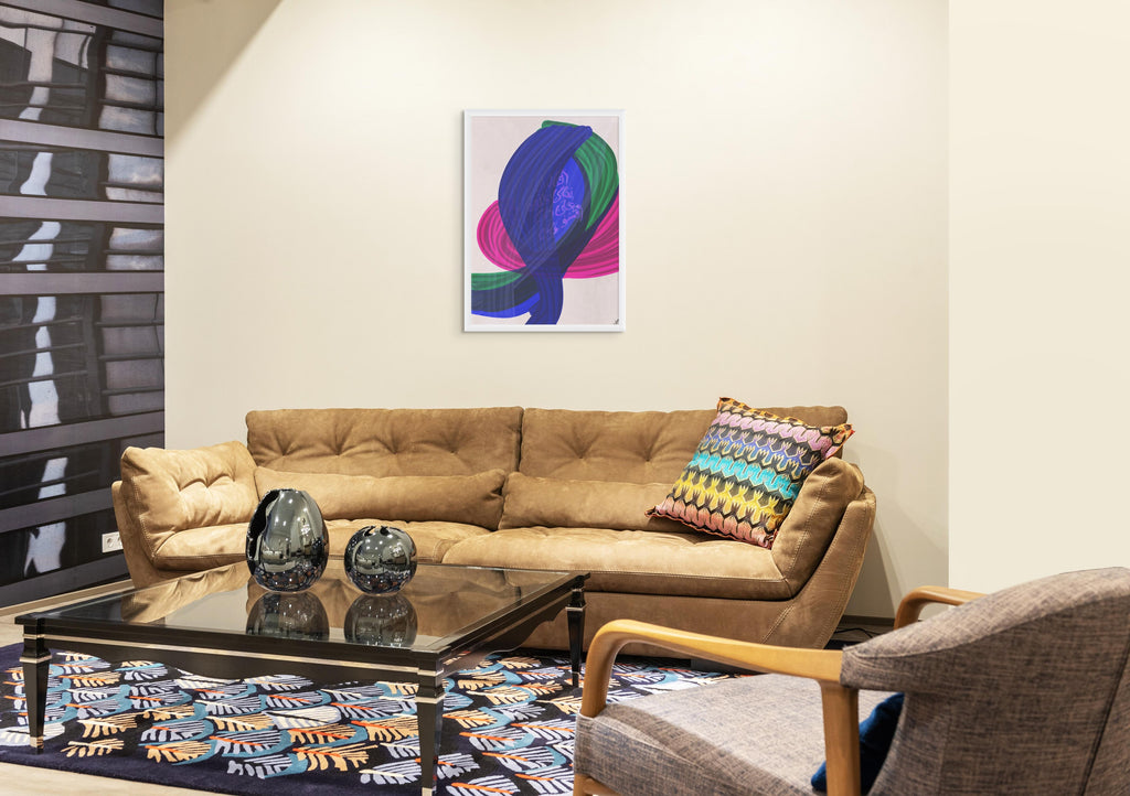 Arabic calligraphy art print with the phrase أختار أن يقاسي قلبي
Minimal Arabic poetry artwork printed on fine art paper
Detail of contemporary Arabic calligraphy wall art