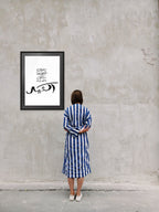 Arabic calligraphy artwork with the phrase بقيت في حضرتك رغم صمتي
Contemporary Arabic poetry fine art print
Detail view of Arabic calligraphy wall art on textured paper