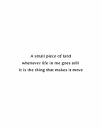 nglish translation of the poem Lebanon by Zein Sourany: A small piece of land / whenever life in me goes still / it is the thing that makes it move.