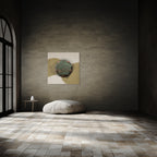 Arabic poetry fine art print on dark brick wall in minimalist interior — The Warrior, limited edition by ENJZ